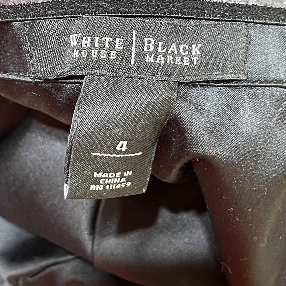 WHBM Satin Cocktail Dress Size 4 Tiered Ruffle Strapless Black LBD - Picture 5 of 8